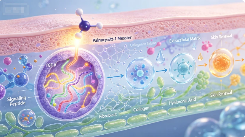 The mechanism of action of Palmitoyl Tripeptide-1 The mechanism of action of Palmitoyl Tripeptide-1