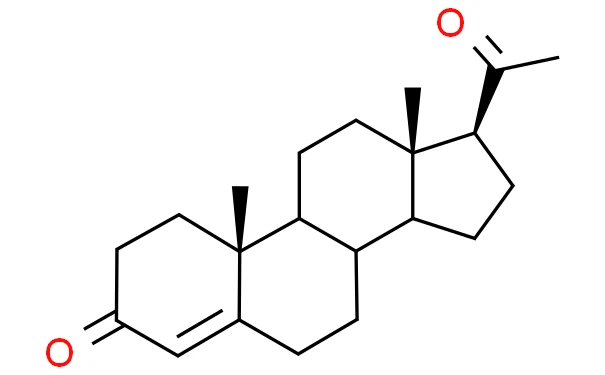 The structural formula of Progesterone The structural formula of Progesterone
