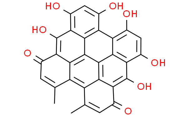 The structural formula of Hypericin powder The structural formula of Hypericin powder