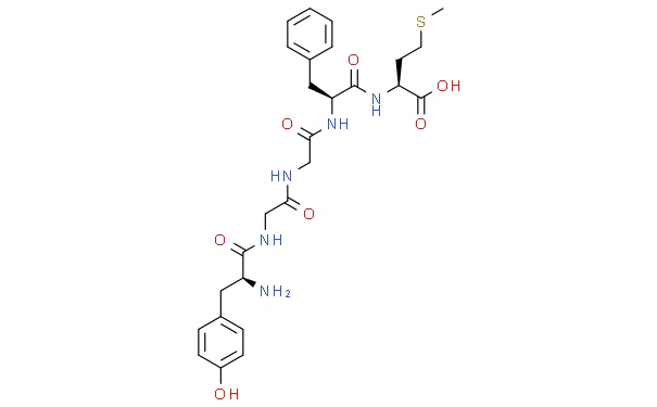 The structural formula of H-TYR-GLY-GLY-PHE-MET-OH The structural formula of H-TYR-GLY-GLY-PHE-MET-OH