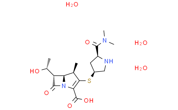 The structure of Meropenem API The structure of Meropenem API