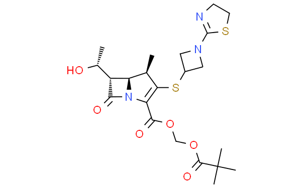 The structural formula of Tebipenem Pivoxil The structural formula of Tebipenem Pivoxil