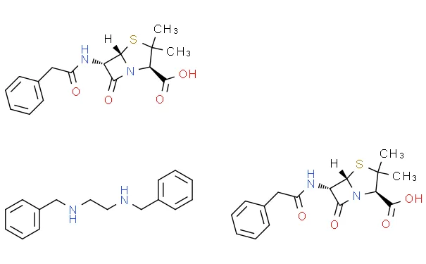 The structural formula of Benzathine Benzylpenicillin API The structural formula of Benzathine Benzylpenicillin API