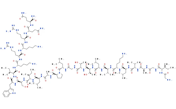 The structural formula of Melittin Peptide The structural formula of Melittin Peptide